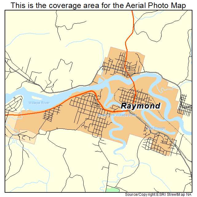 Raymond, WA location map 