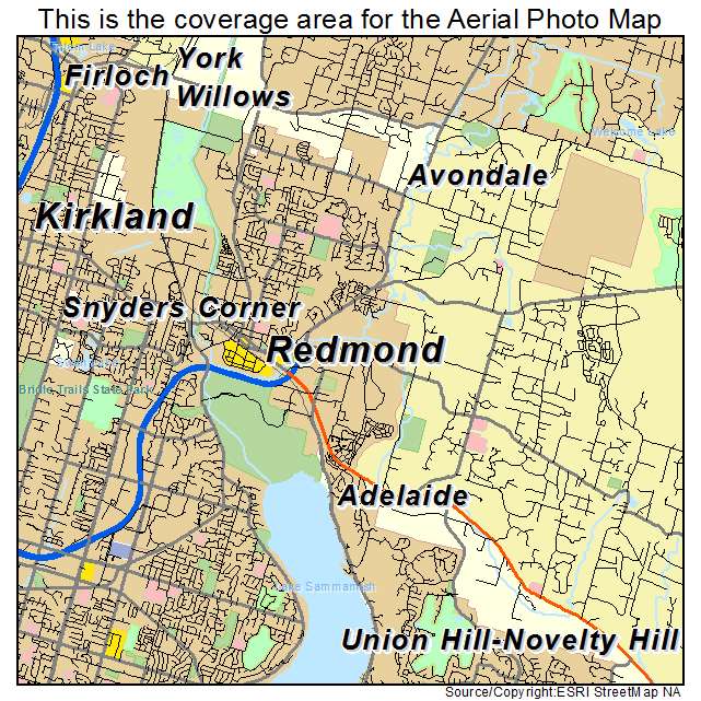 Redmond, WA location map 