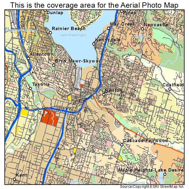Aerial Photography Map of Renton, WA Washington