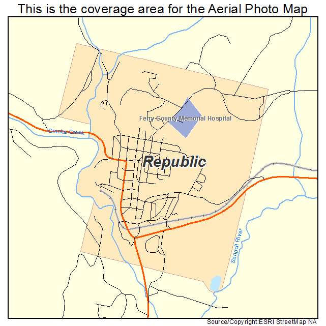 Republic, WA location map 