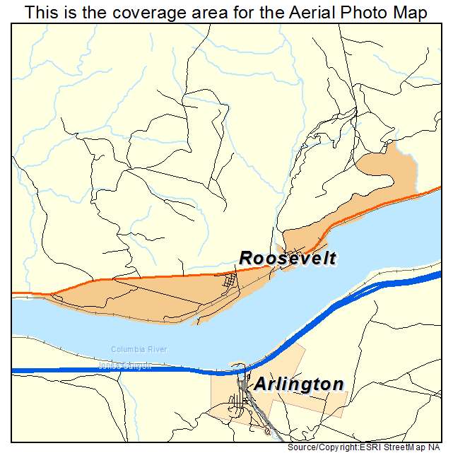 Roosevelt, WA location map 
