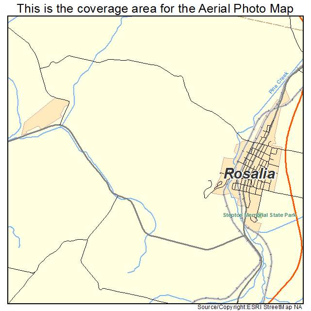Rosalia, WA location map 