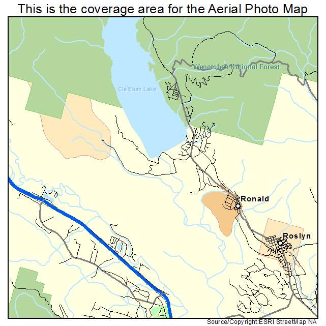 Roslyn, WA location map 