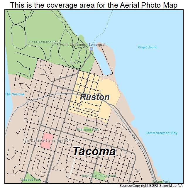 Ruston, WA location map 