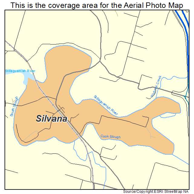 Silvana, WA location map 