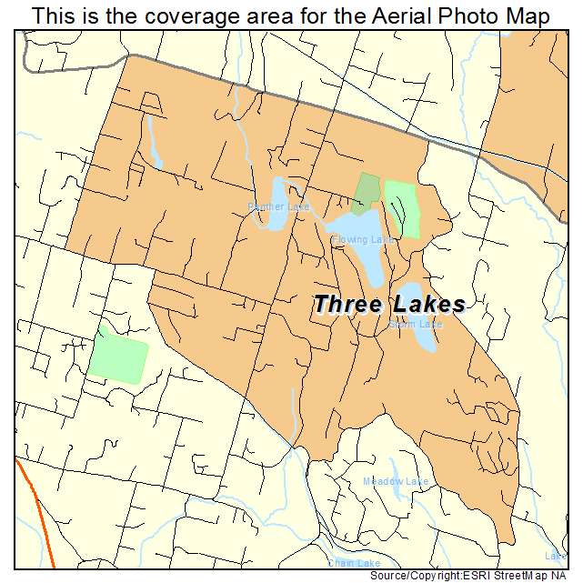 Three Lakes, WA location map 