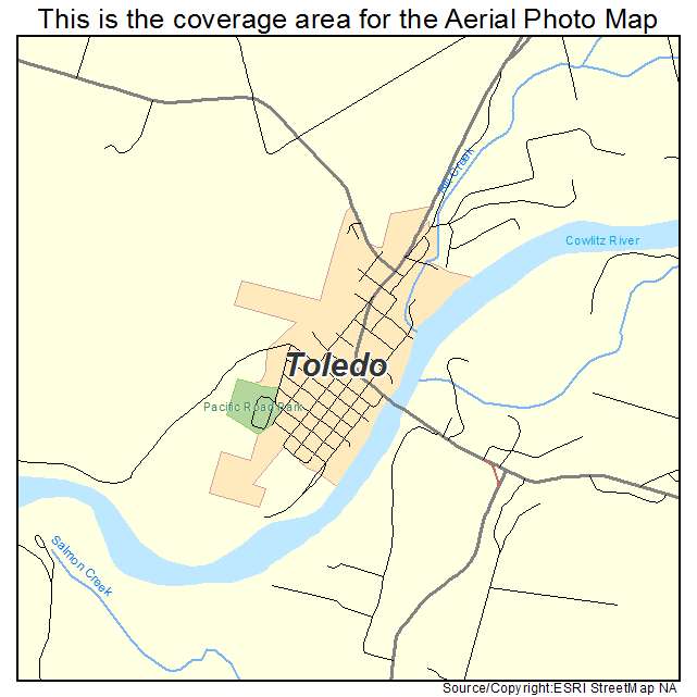 Toledo, WA location map 