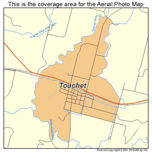 Touchet, WA location map 