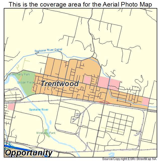 Trentwood, WA location map 