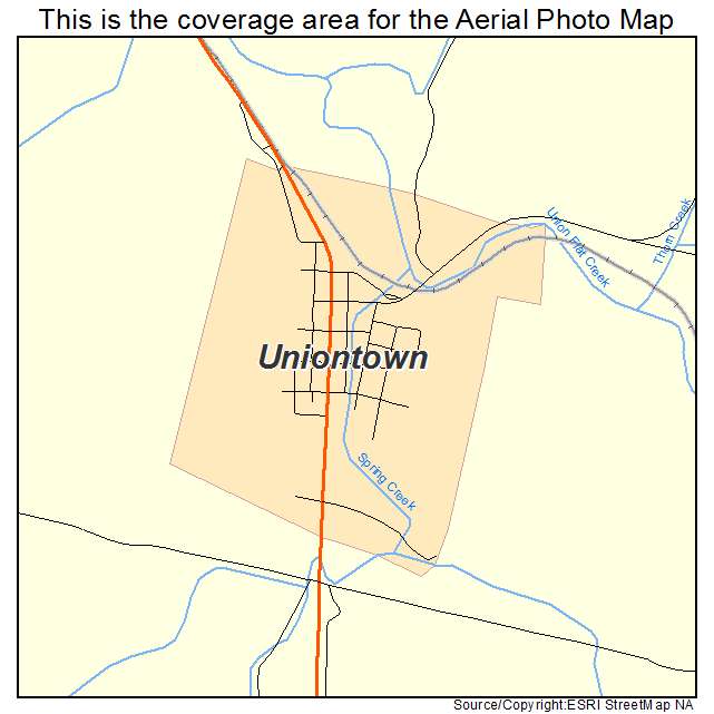 Uniontown, WA location map 