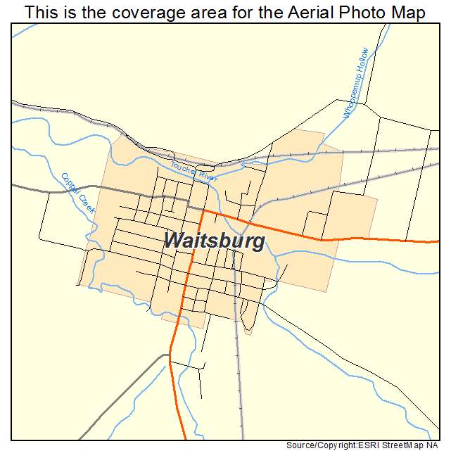 Waitsburg, WA location map 