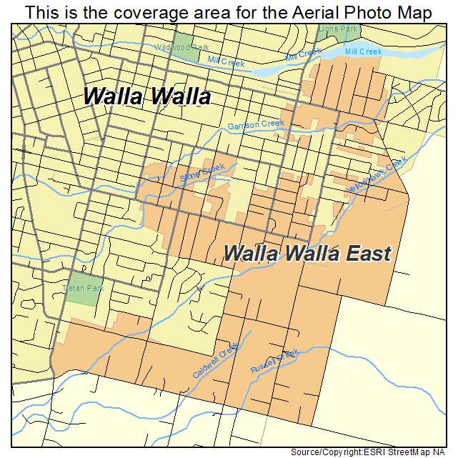 Walla Walla East, WA location map 