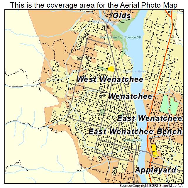 Wenatchee, WA location map 
