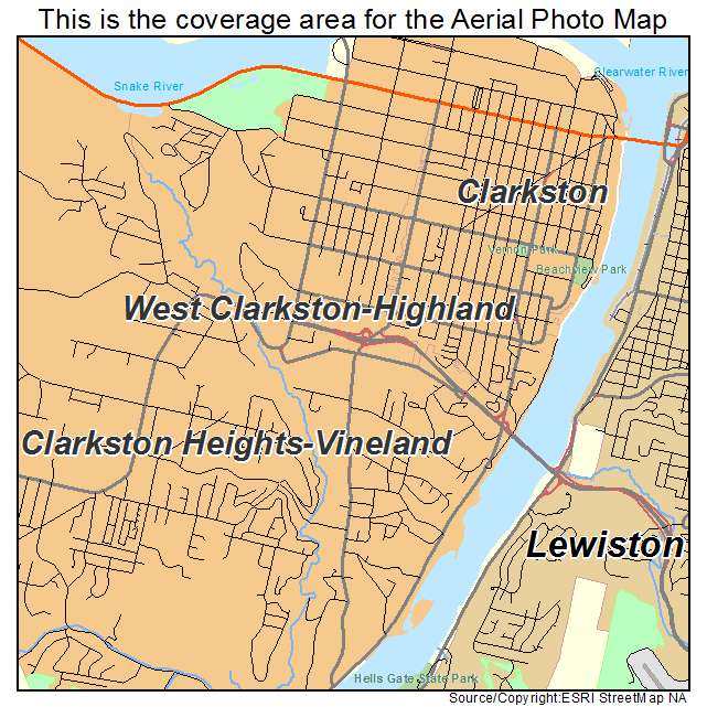 West Clarkston Highland, WA location map 