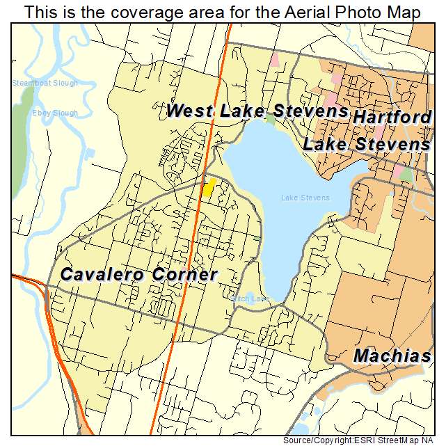 Aerial Photography Map of West Lake Stevens, WA Washington