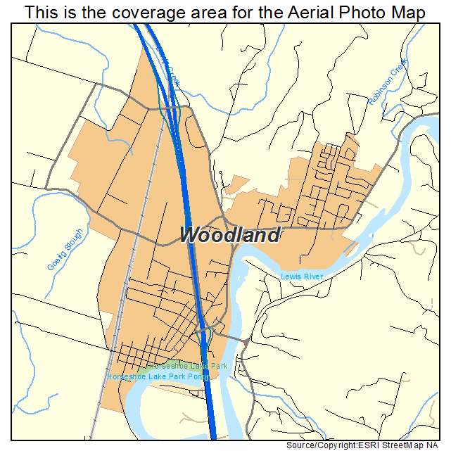 Woodland, WA location map 