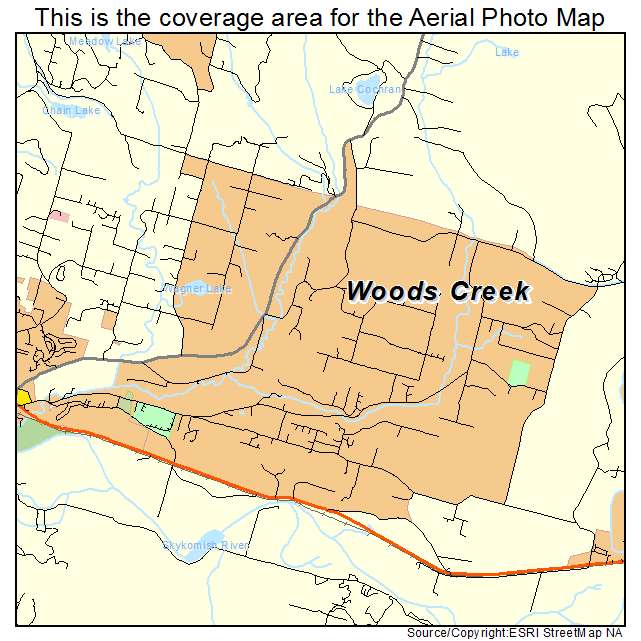 Woods Creek, WA location map 