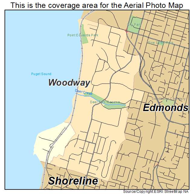 Woodway, WA location map 
