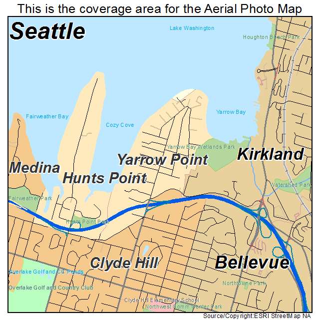 Yarrow Point, WA location map 