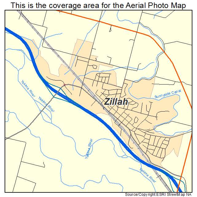 Zillah, WA location map 
