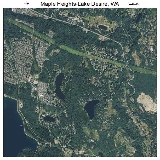 Maple Heights Lake Desire, WA air photo map