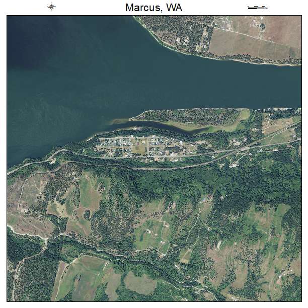 Marcus, WA air photo map