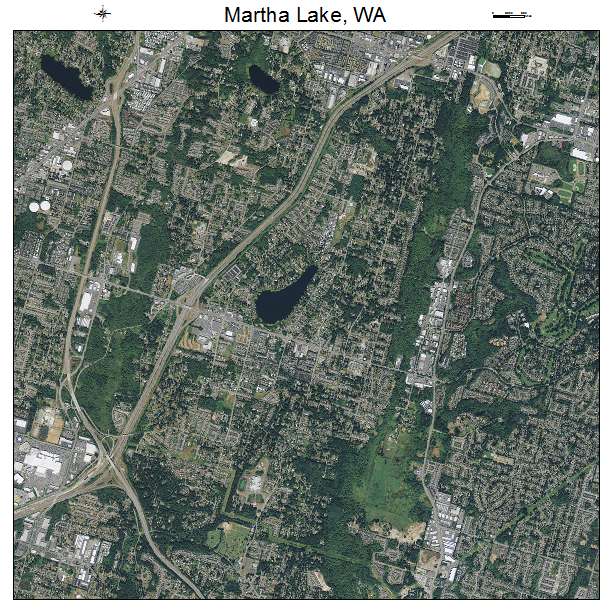 Martha Lake, WA air photo map