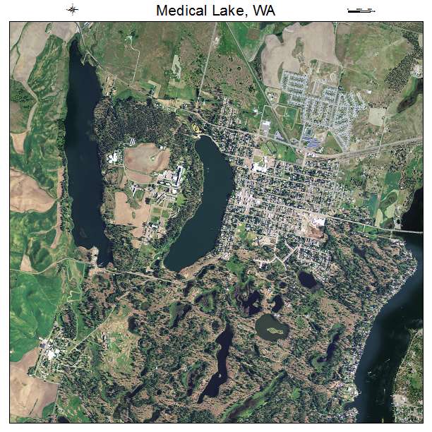Medical Lake, WA air photo map