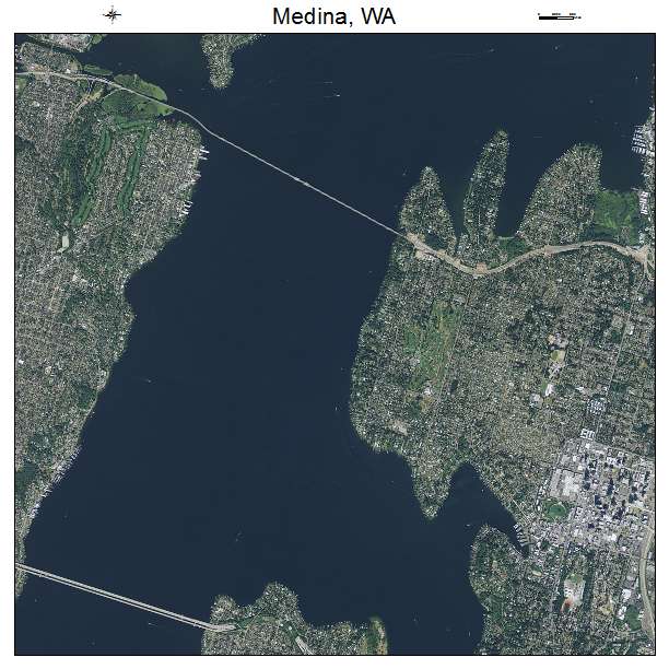 Medina, WA air photo map