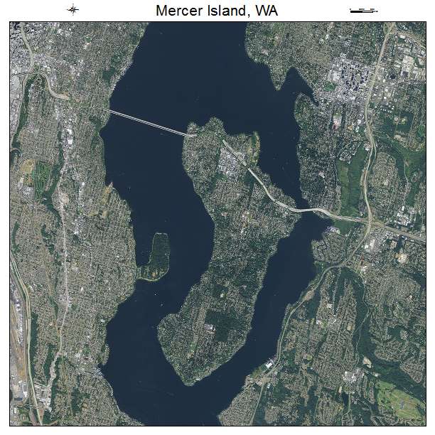Mercer Island, WA air photo map