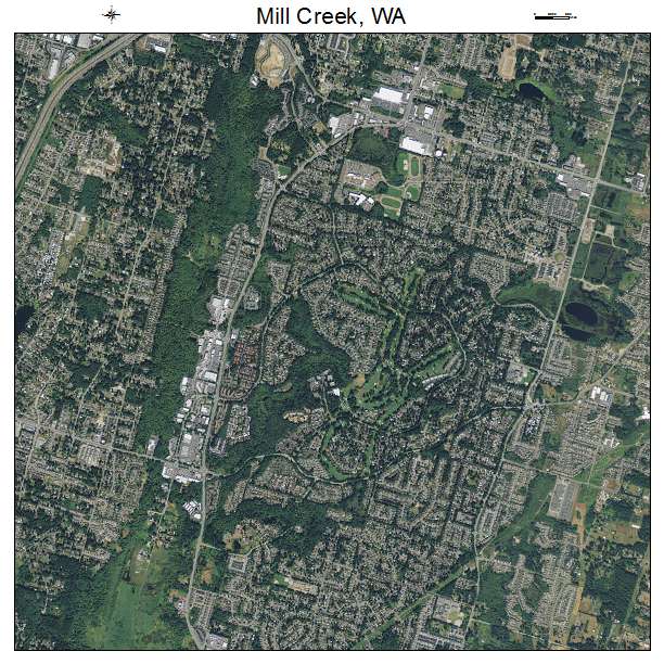 Mill Creek, WA air photo map