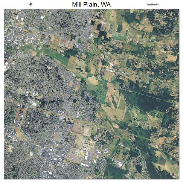 Mill Plain, WA air photo map