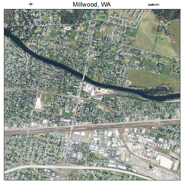 Millwood, WA air photo map