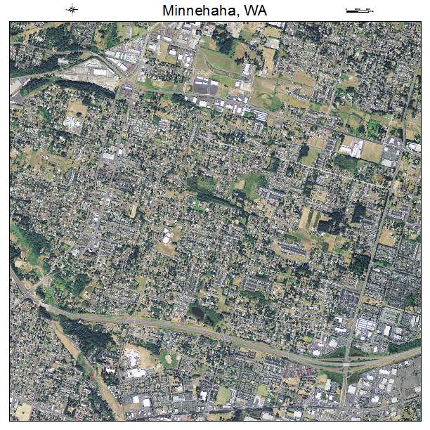 Minnehaha, WA air photo map