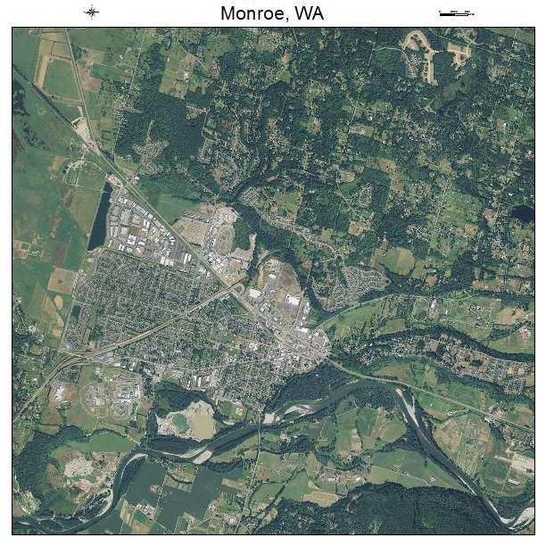 Monroe, WA air photo map
