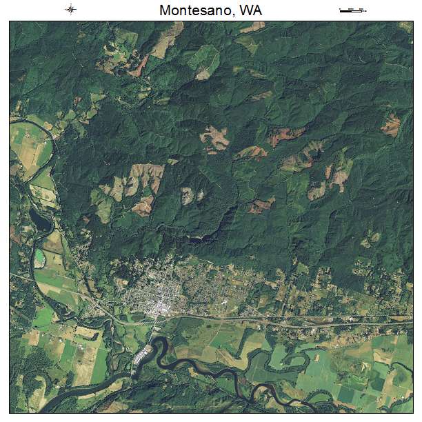 Montesano, WA air photo map