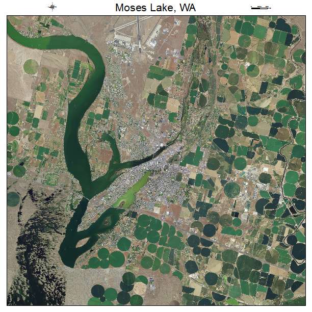 Moses Lake, WA air photo map