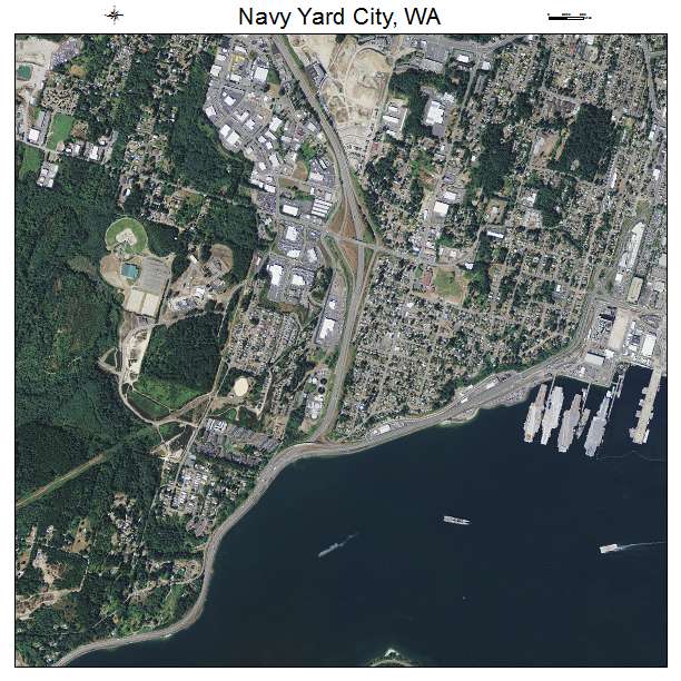 Navy Yard City, WA air photo map