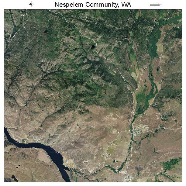 Nespelem Community, WA air photo map