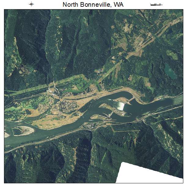North Bonneville, WA air photo map
