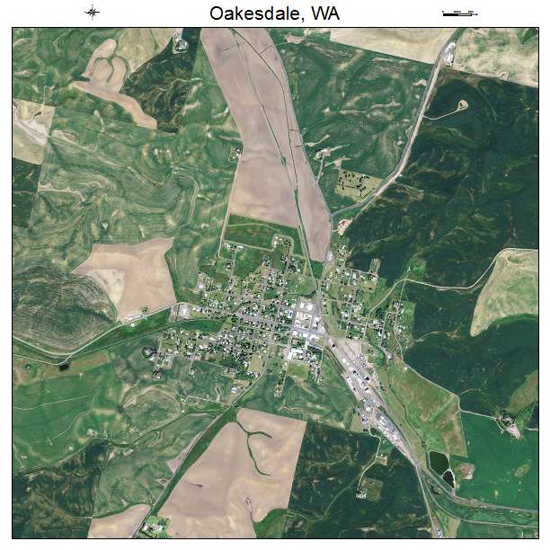 Oakesdale, WA air photo map