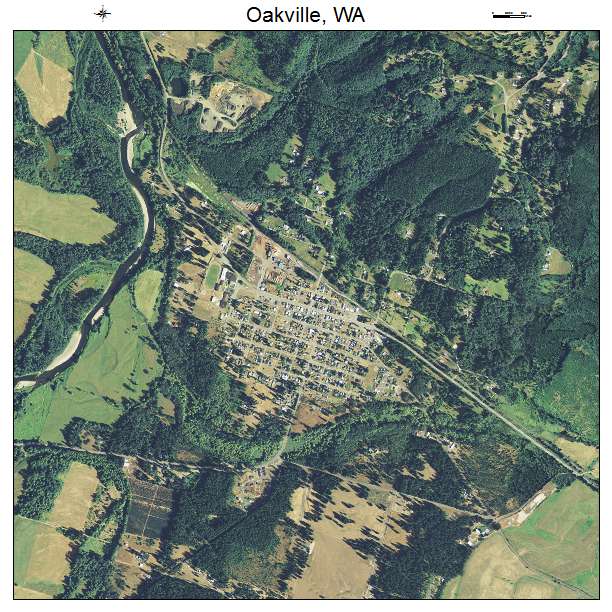 Oakville, WA air photo map
