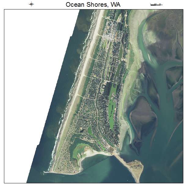 Ocean Shores, WA air photo map