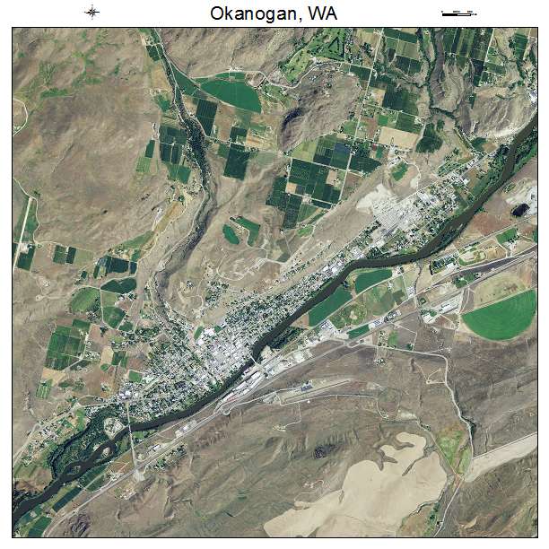 Okanogan, WA air photo map