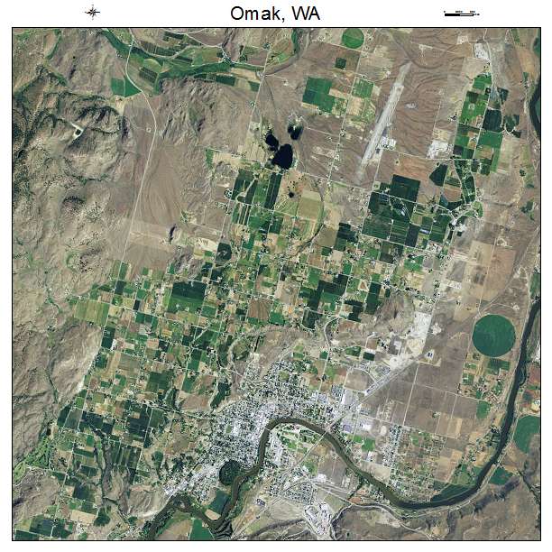 Omak, WA air photo map