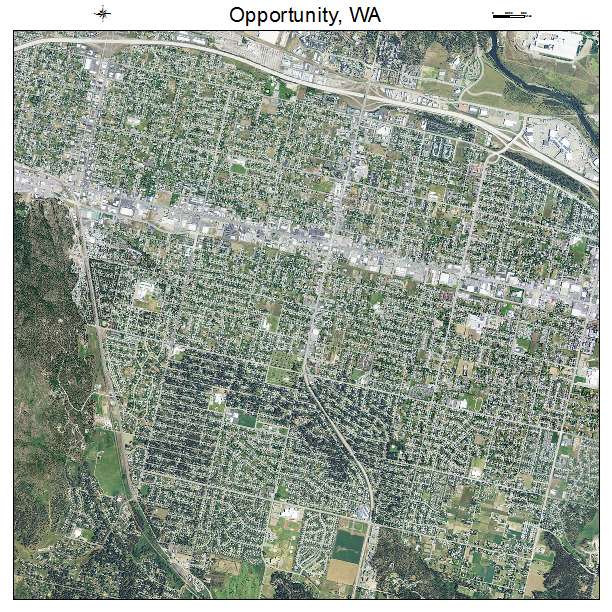 Opportunity, WA air photo map
