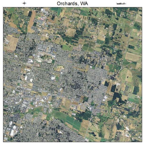 Orchards, WA air photo map
