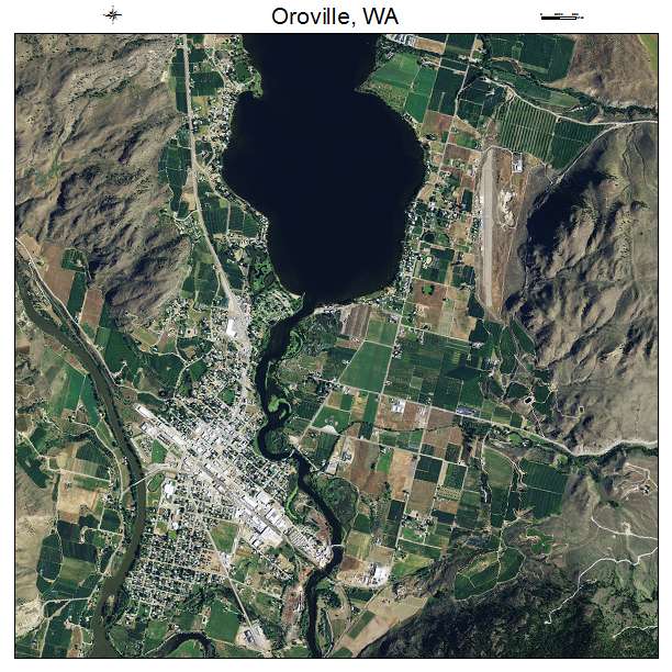 Oroville, WA air photo map