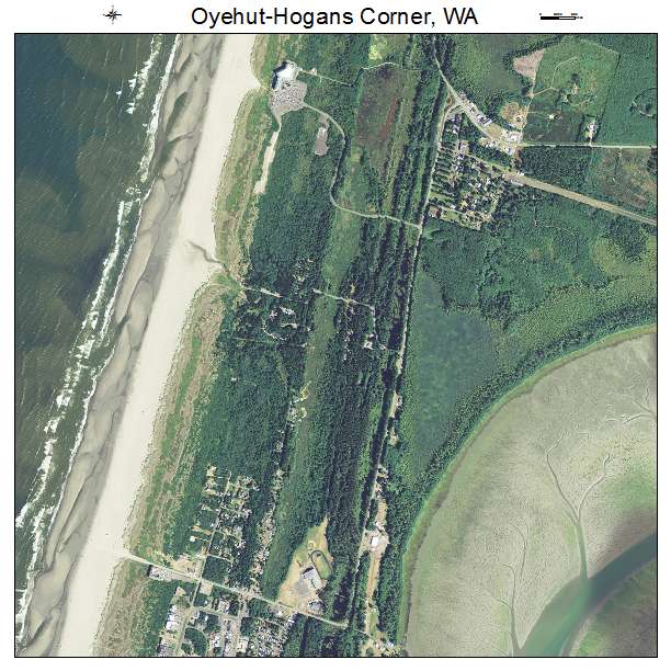 Oyehut Hogans Corner, WA air photo map