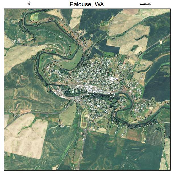 Palouse, WA air photo map